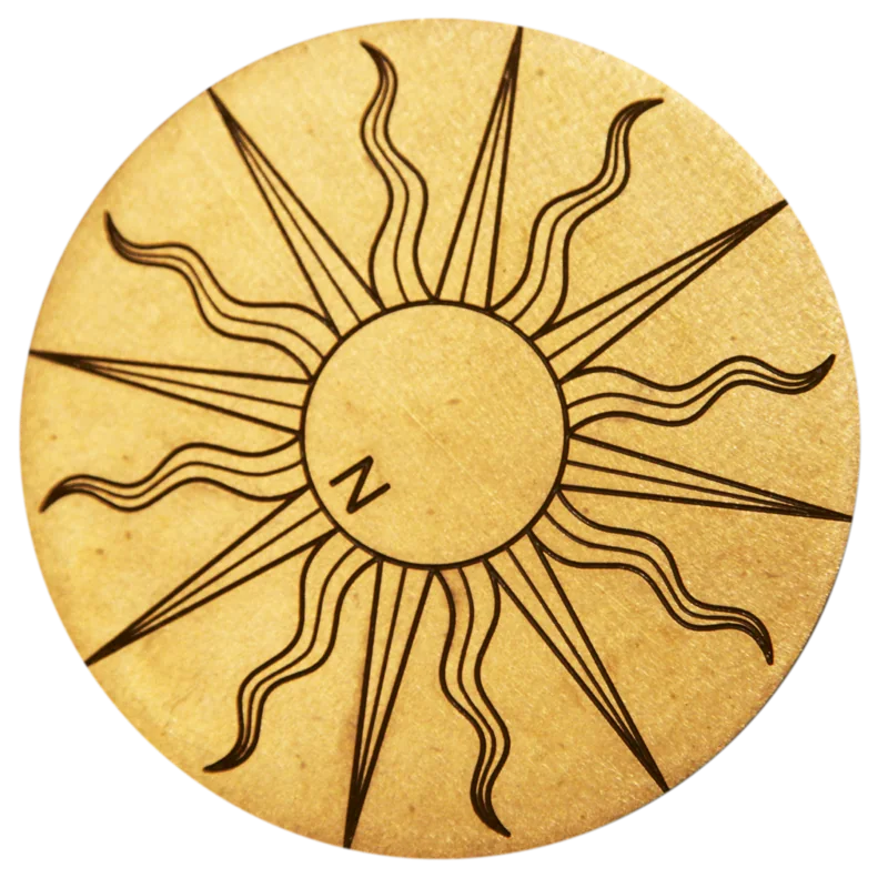 Illustration einer stilisierten goldenen Sonne